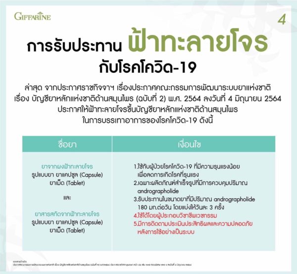 ยาแคปซูลฟ้าทะลายโจรสกัด5